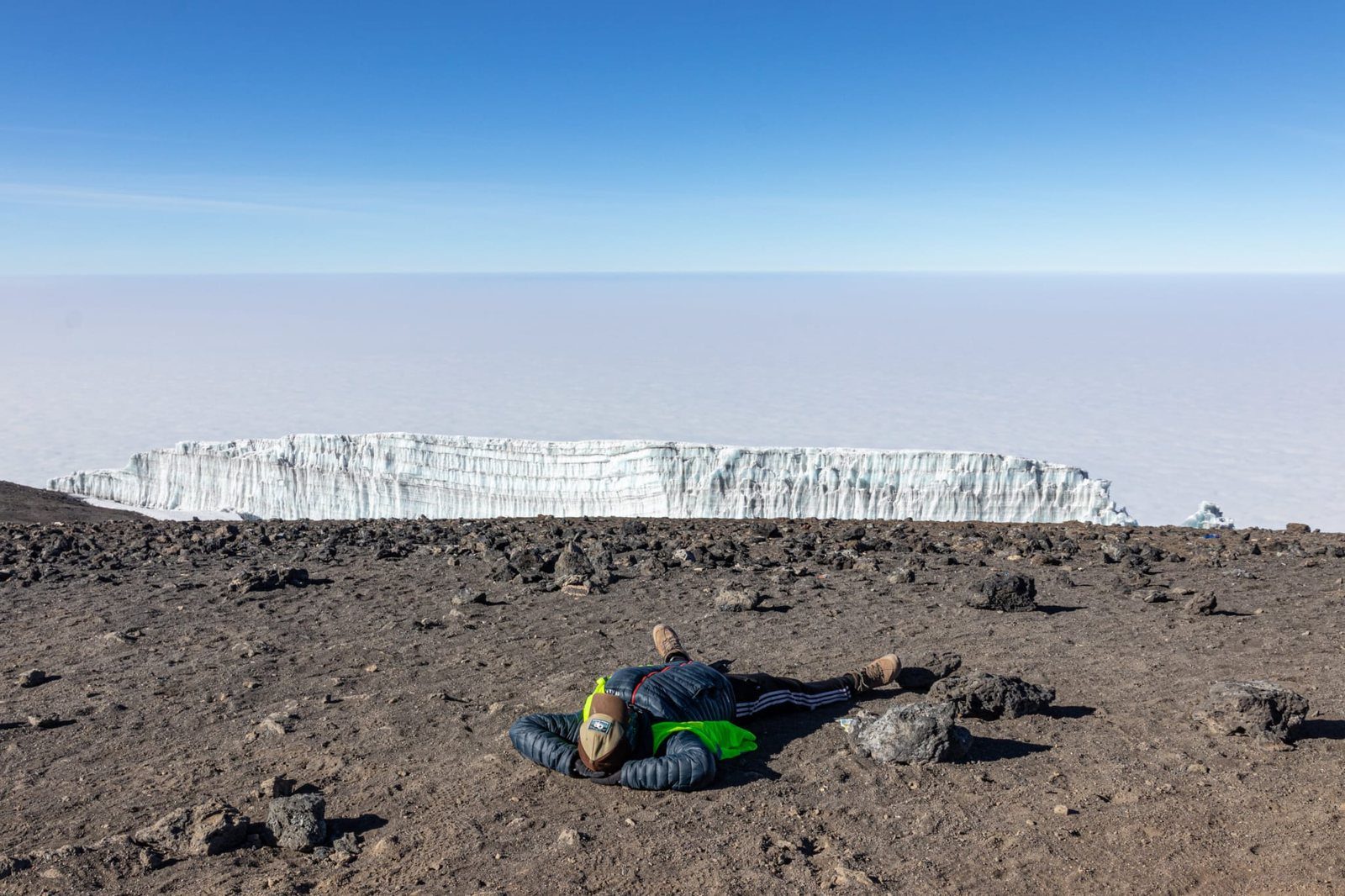 Kilimanjaro summit glacier and alpine landscape