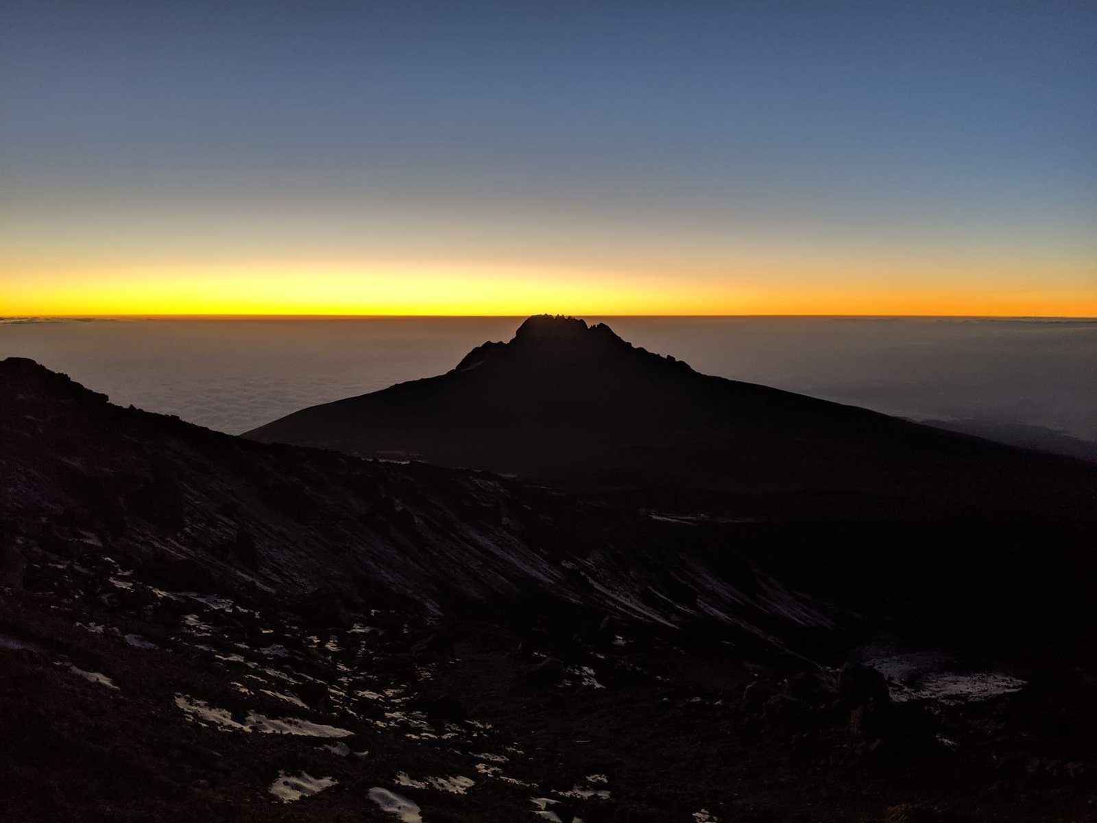 Sunrise above the clouds on Kilimanjaro